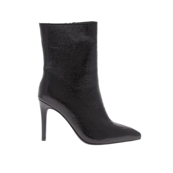 MIA Women's Mardi Stiletto Heel Dress Booties Shiny Black Size 8.5M Almond Toe - Picture 2 of 4